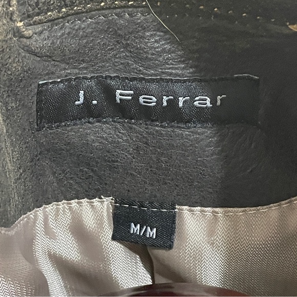 J. Ferrar Brown Leather Vintage Jacket Men's M Rugged Distressed Blazer Retro - Picture 8 of 8